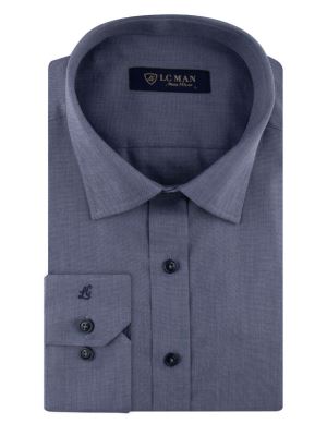 پیراهن آبی تیره آستین بلند ال سی من 4
