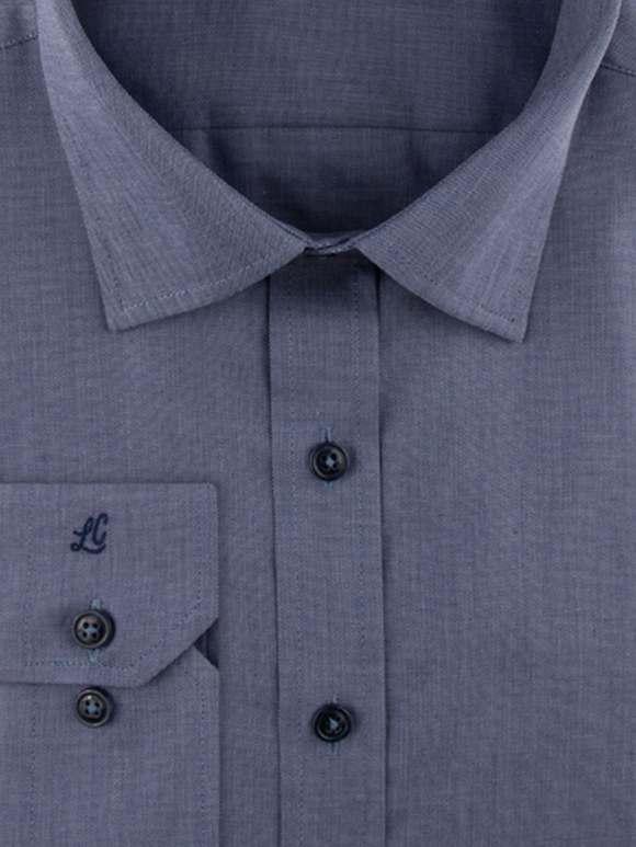 پیراهن آبی تیره آستین بلند ال سی من 4
