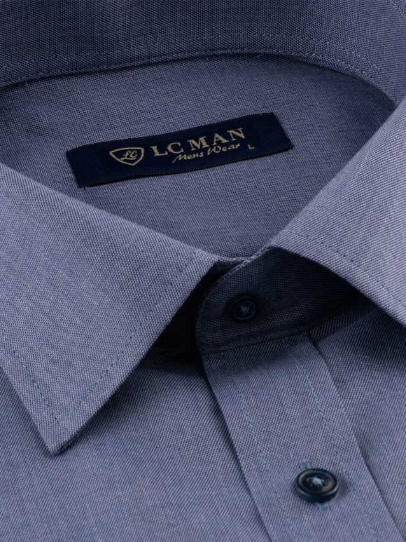 پیراهن آبی تیره آستین بلند ال سی من 4
