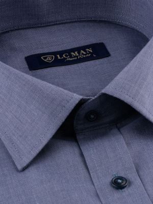 پیراهن آبی تیره آستین بلند ال سی من 4
