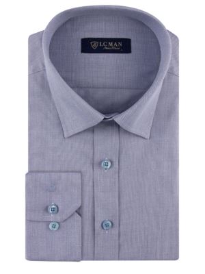 پیراهن آبی ساده آستین بلند ال سی من 9