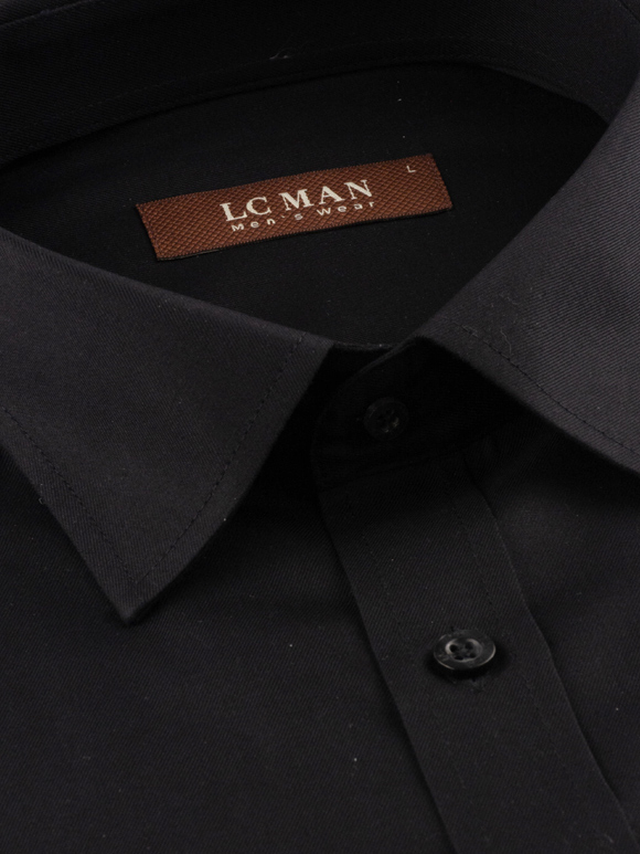 پیراهن  مردانه مشکی آستین بلند ال سی من 071