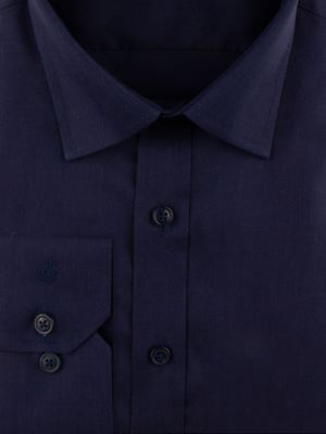 پیراهن سرمه ای تیره ساده آستین بلند ال سی من 4