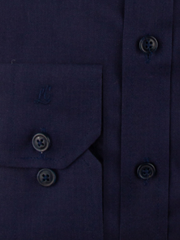 پیراهن سرمه ای تیره ساده آستین بلند ال سی من 4