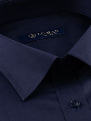 پیراهن سرمه ای تیره ساده آستین بلند ال سی من 4