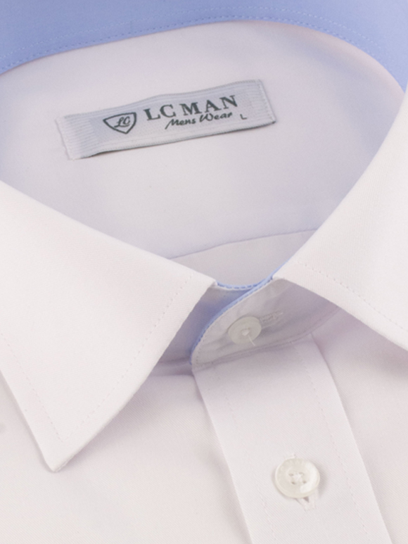 پیراهن مردانه سفید آستین بلند ال سی من 059