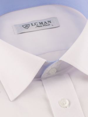 پیراهن مردانه سفید آستین بلند ال سی من 059