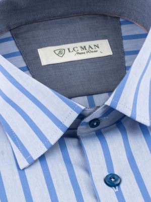 پیراهن مردانه راه راه آستین بلند ال سی من 078