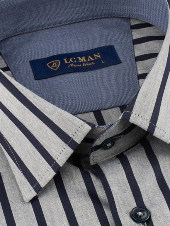 پیراهن مردانه راه راه آستین بلند ال سی من 078