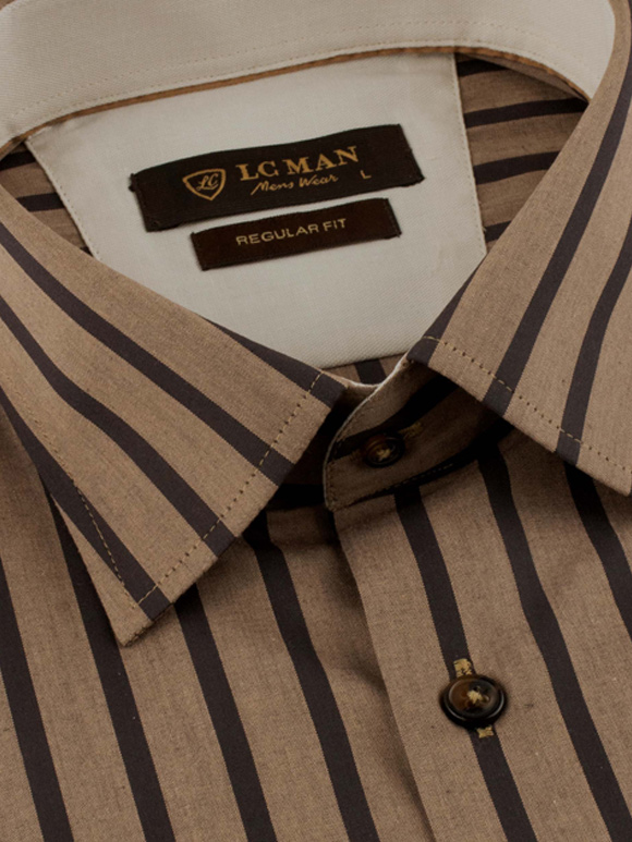 پیراهن مردانه راه راه آستین بلند ال سی من 078