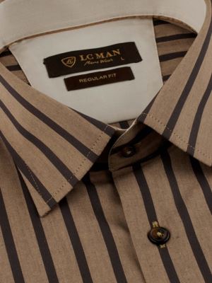 پیراهن مردانه راه راه آستین بلند ال سی من 078