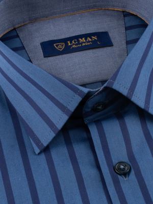 پیراهن مردانه راه راه آستین بلند ال سی من 078