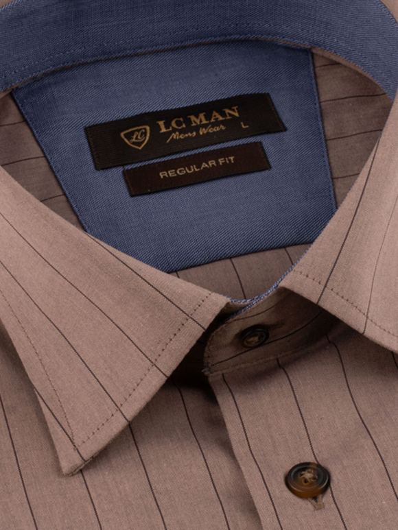 پیراهن مردانه راه راه آستین بلند ال سی من 077