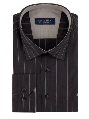 پیراهن مردانه راه راه آستین بلند ال سی من 077