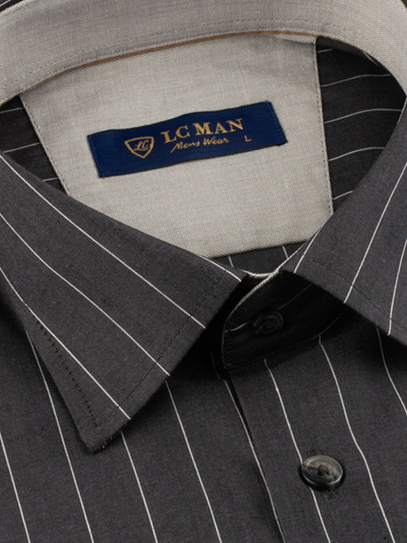 پیراهن مردانه راه راه آستین بلند ال سی من 077