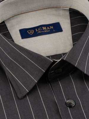 پیراهن مردانه راه راه آستین بلند ال سی من 077