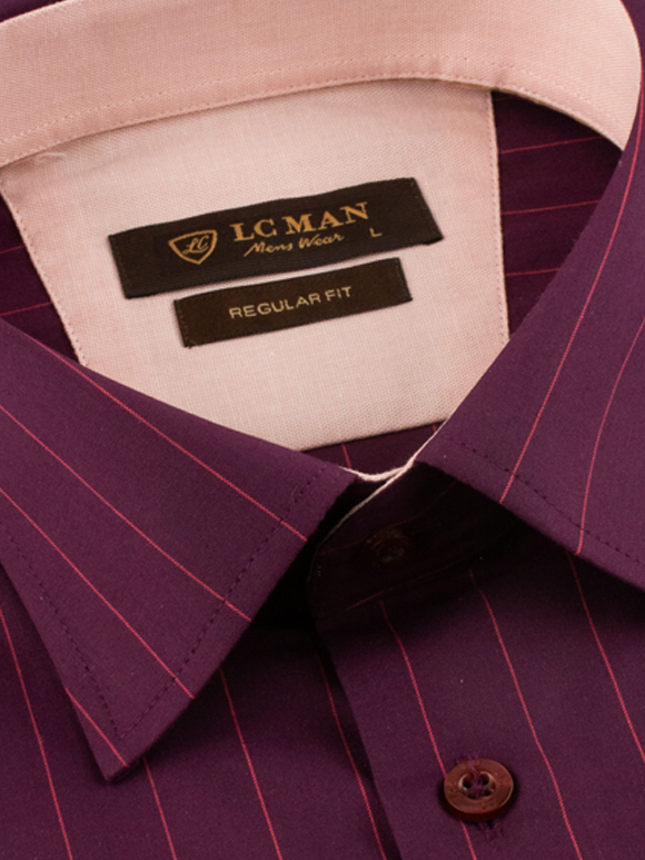 پیراهن مردانه راه راه آستین بلند ال سی من 077