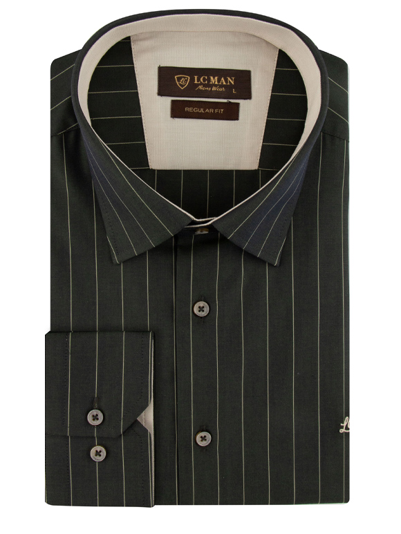 پیراهن مردانه راه راه آستین بلند ال سی من 077