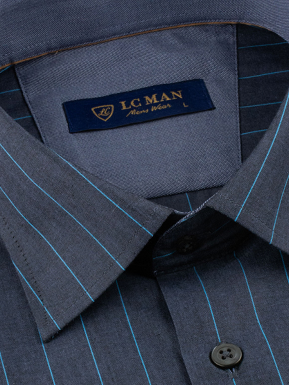 پیراهن مردانه راه راه آستین بلند ال سی من 077