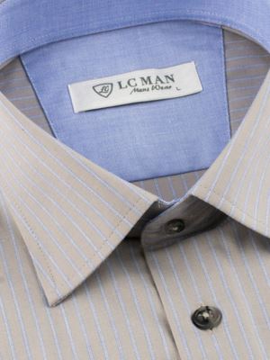 پیراهن مردانه راه راه آستین بلند ال سی من 076