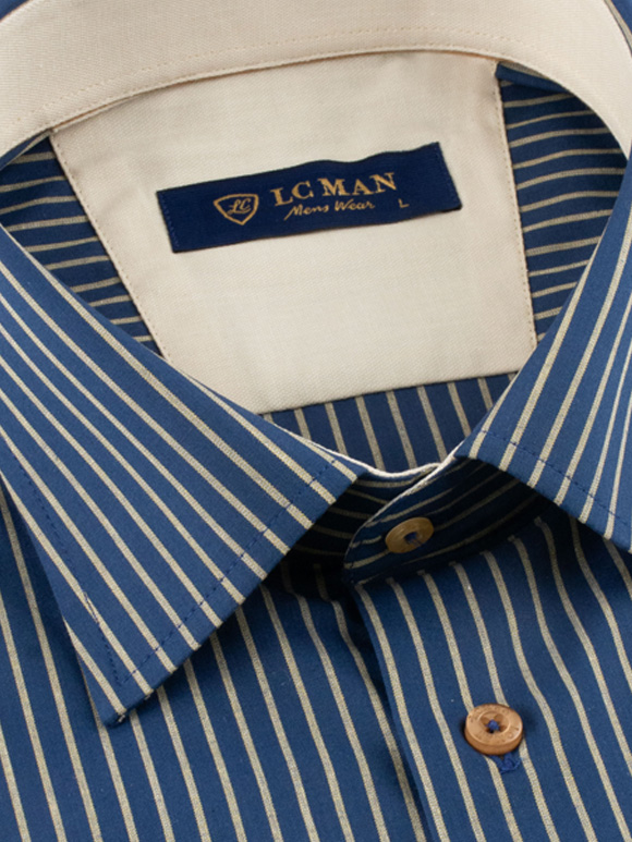 پیراهن مردانه راه راه آستین بلند ال سی من 076