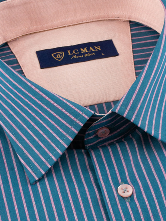 پیراهن مردانه راه راه آستین بلند ال سی من 076