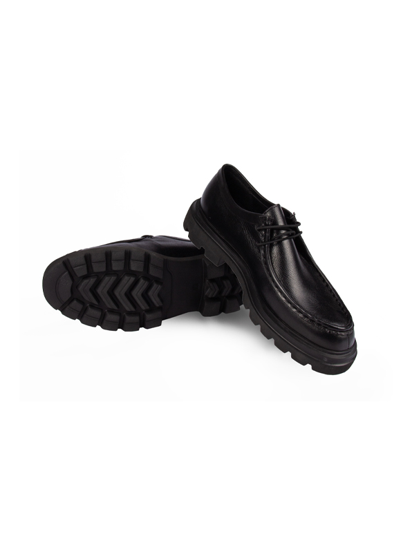کفش مردانه  مشکی بند دار چرم 1005