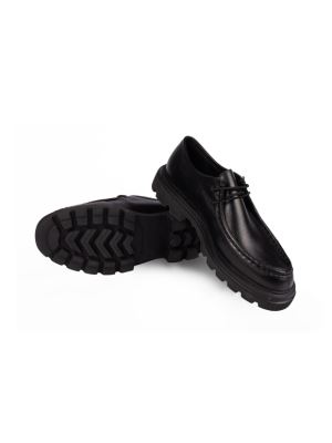 کفش مردانه  مشکی بند دار چرم 1005