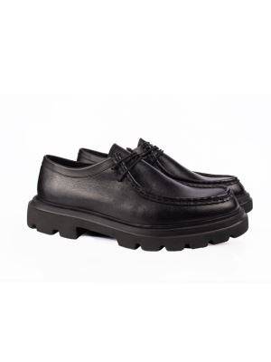 کفش مردانه  مشکی بند دار چرم 1005