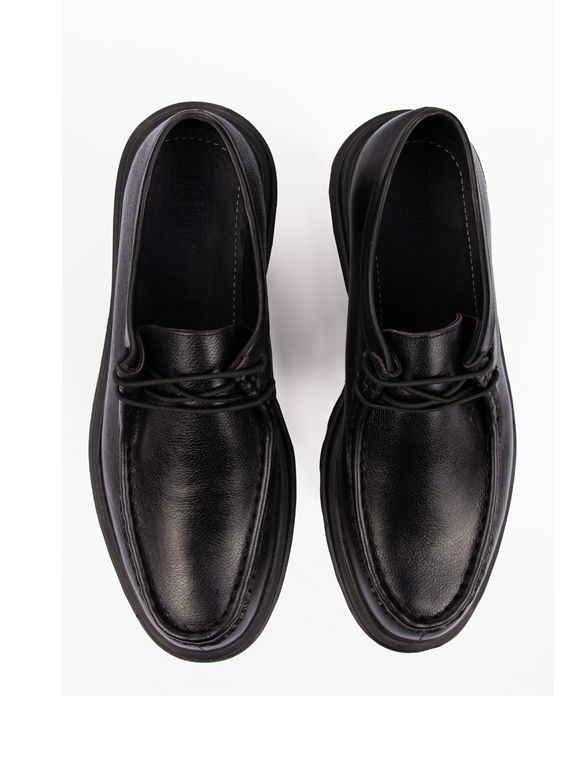 کفش مردانه  مشکی بند دار چرم 1005