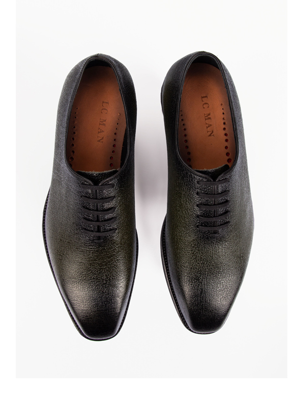 کفش مردانه چرم بند دار زیره پلاستیک 150