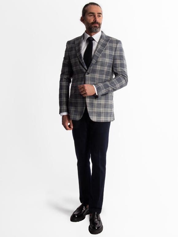 کت تک مردانه چهارخانه ال سی من 152