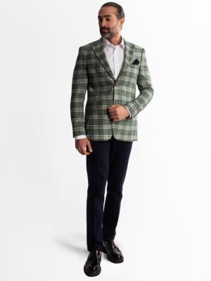 کت تک مردانه چهارخانه ال سی من 152