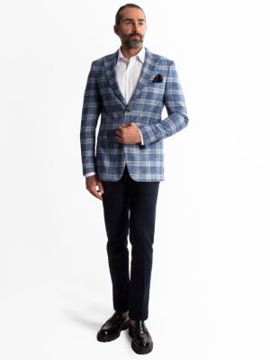 کت تک مردانه چهارخانه ال سی من 152