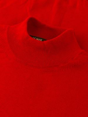 پلیور مردانه قرمز بافت یقه 5 سانت