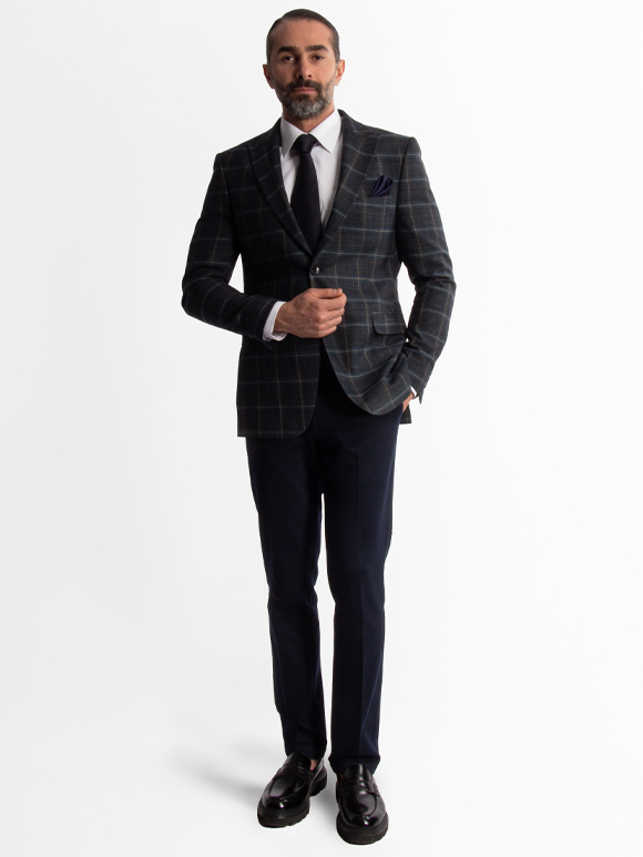 کت تک مردانه چهارخانه ال سی من 153