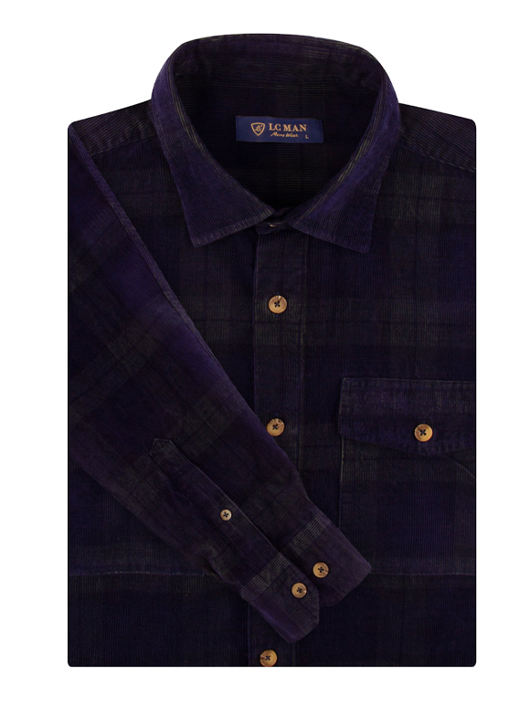 پیراهن زمستانه چهارخانه آستین بلند ال سی من 