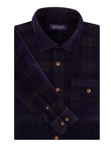 پیراهن زمستانه چهارخانه آستین بلند ال سی من 