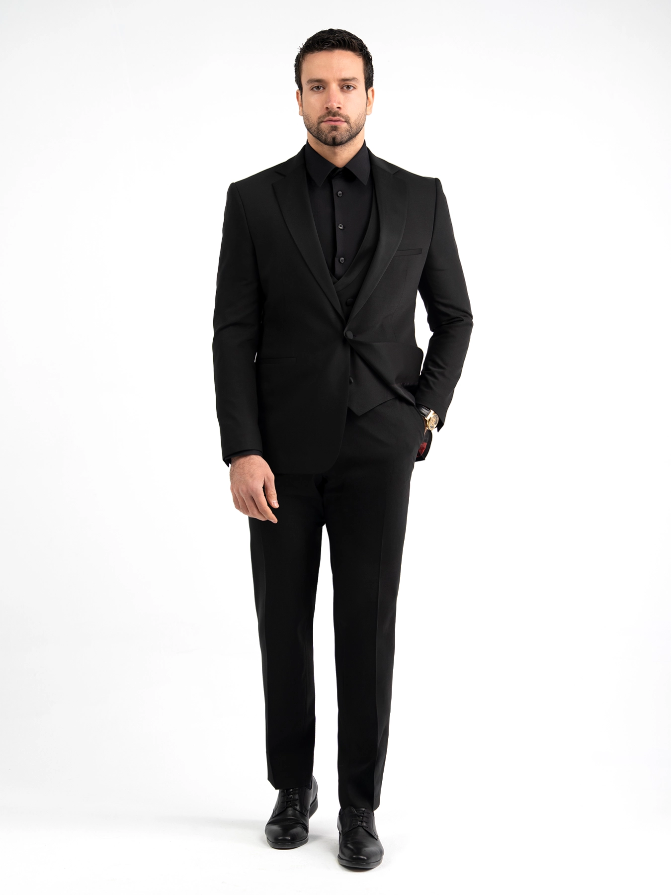 کت و شلوار و ژیله مشکی دامادی - مجلسی 68