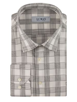 پیراهن مردانه چهارخانه آستین بلند ال سی من 095