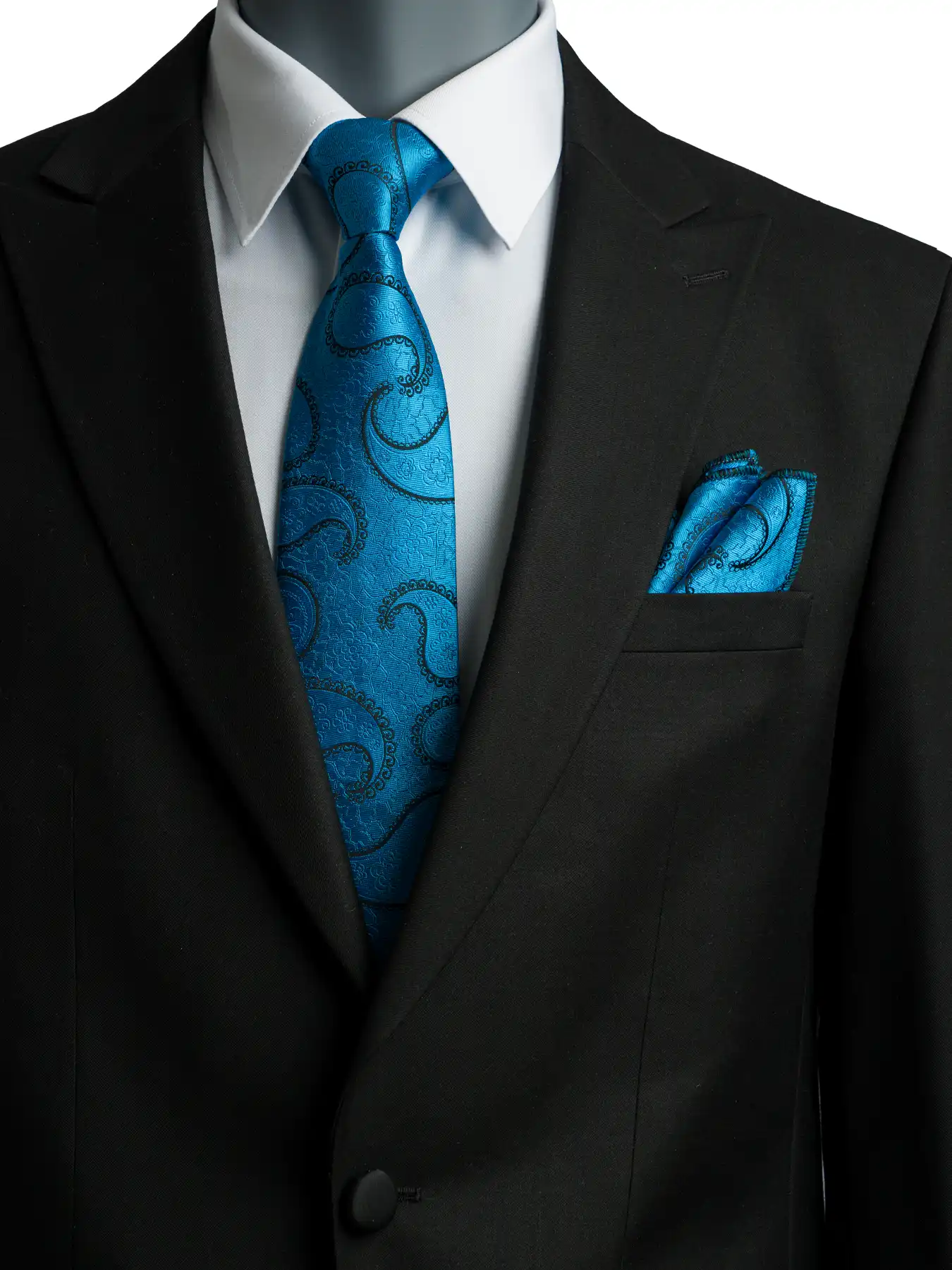 کراوات طرح بوته جقه ای آبی ال سی من