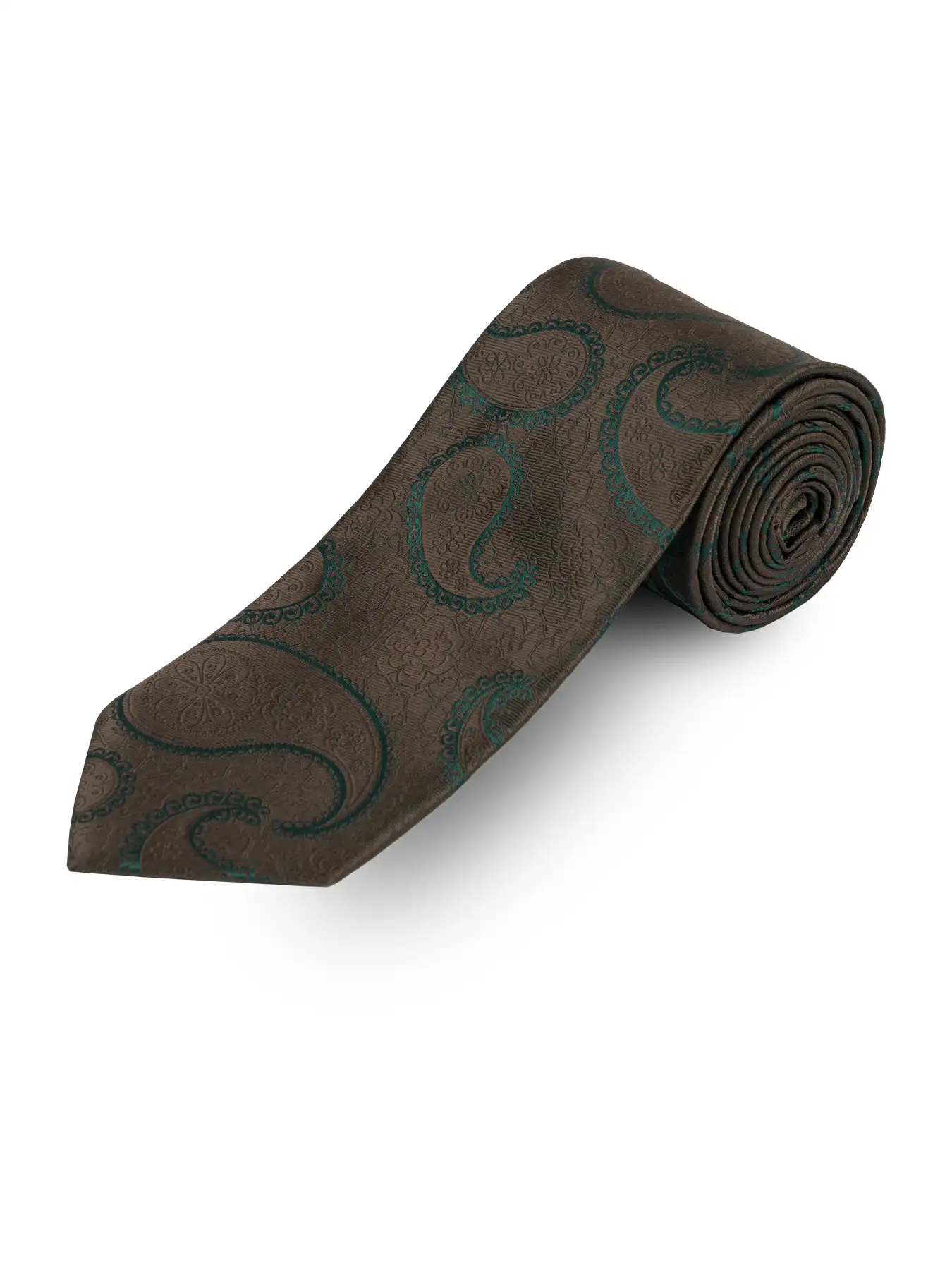 کراوات طرح بوته جقه ای قهوه ای ال سی من