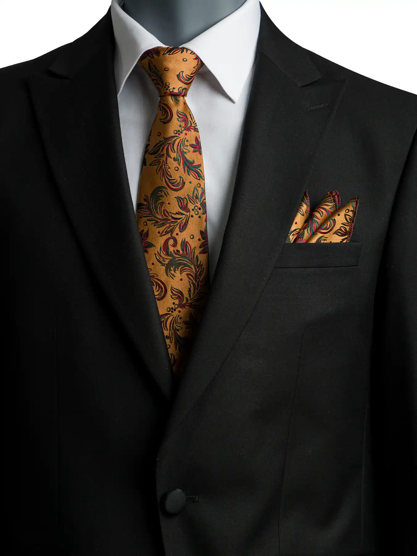 کروات طلایی طرح دار ال سی من