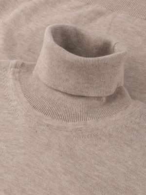 پلیور بافت مردانه کرم یقه اسکی