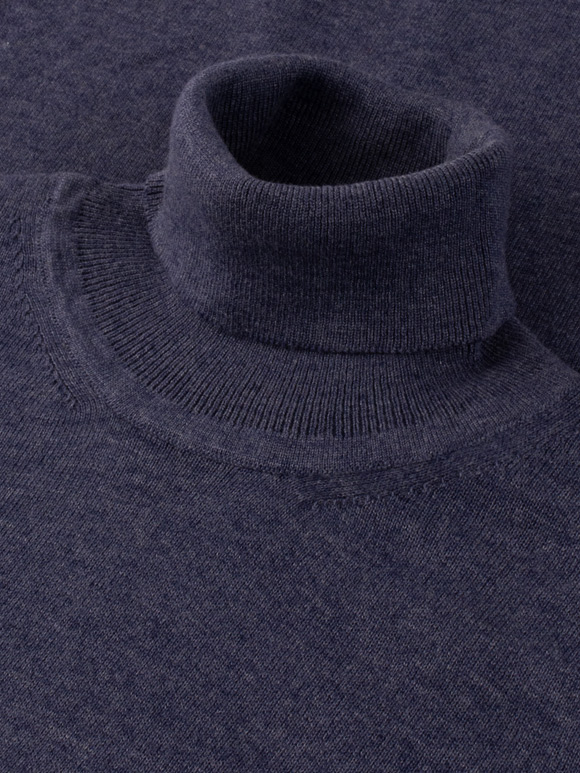 پلیور بافت مردانه سرمه ای یقه اسکی