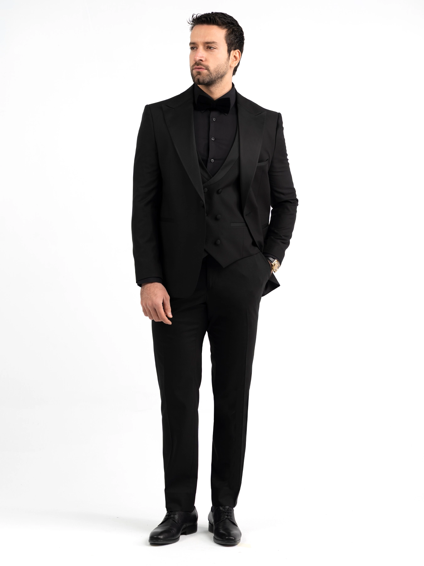 کت و شلوار و ژیله مشکی دامادی - مجلسی 27