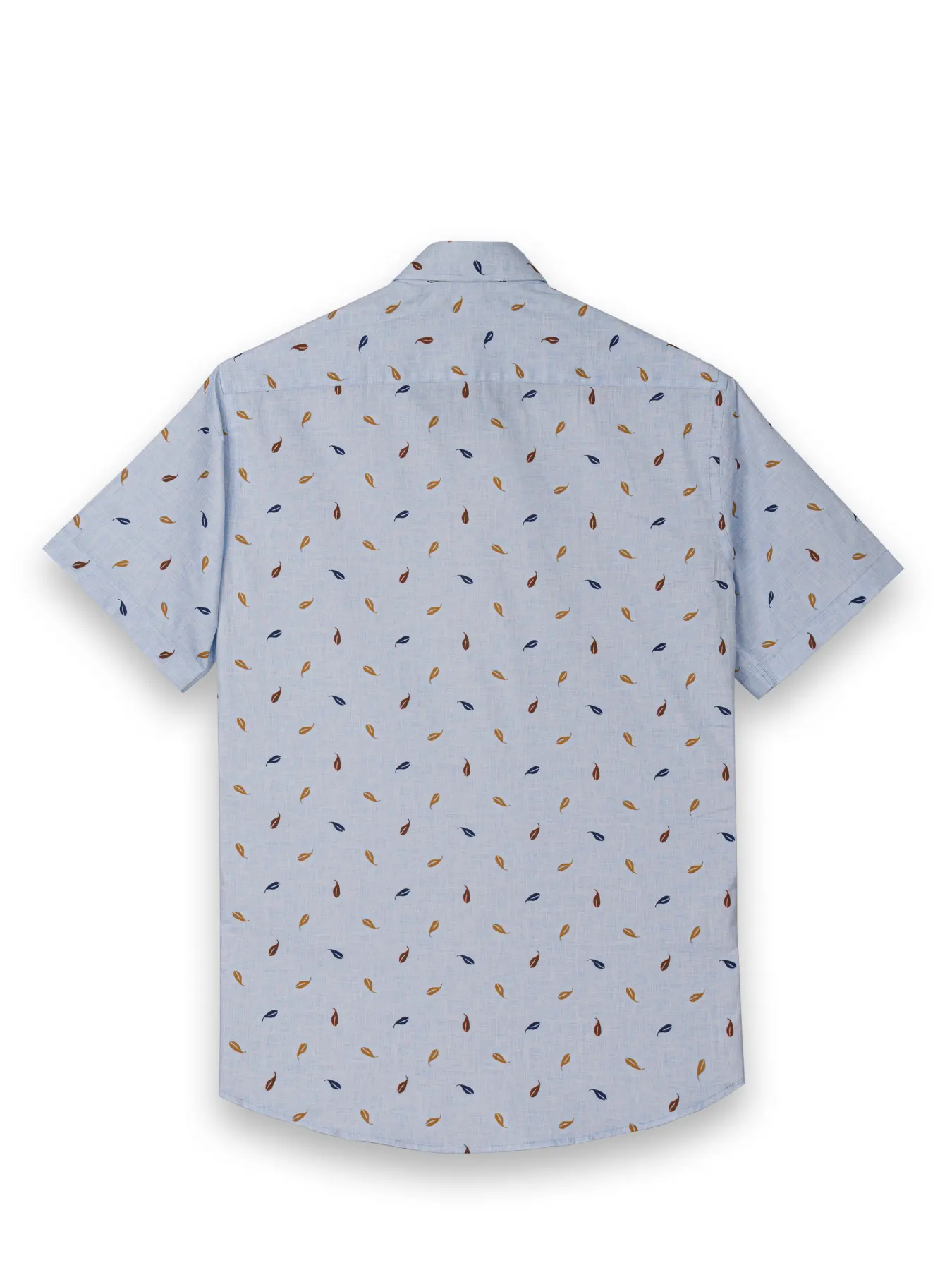 پیراهن آبی طرح دار آستین کوتاه ال سی من 