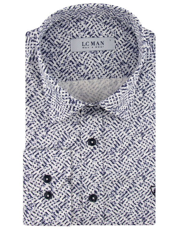 پیراهن مردانه طرح دار آستین بلند ال سی من 108