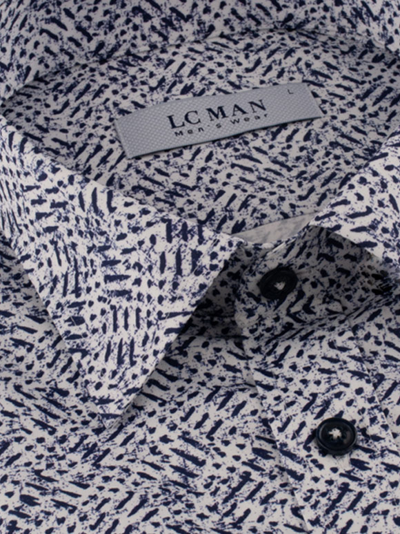 پیراهن مردانه طرح دار آستین بلند ال سی من 108