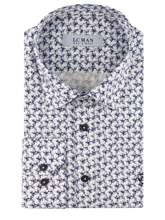 پیراهن مردانه طرح دار آستین بلند ال سی من 110